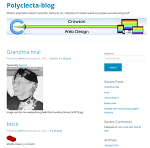 polymathic, eclectic blog
